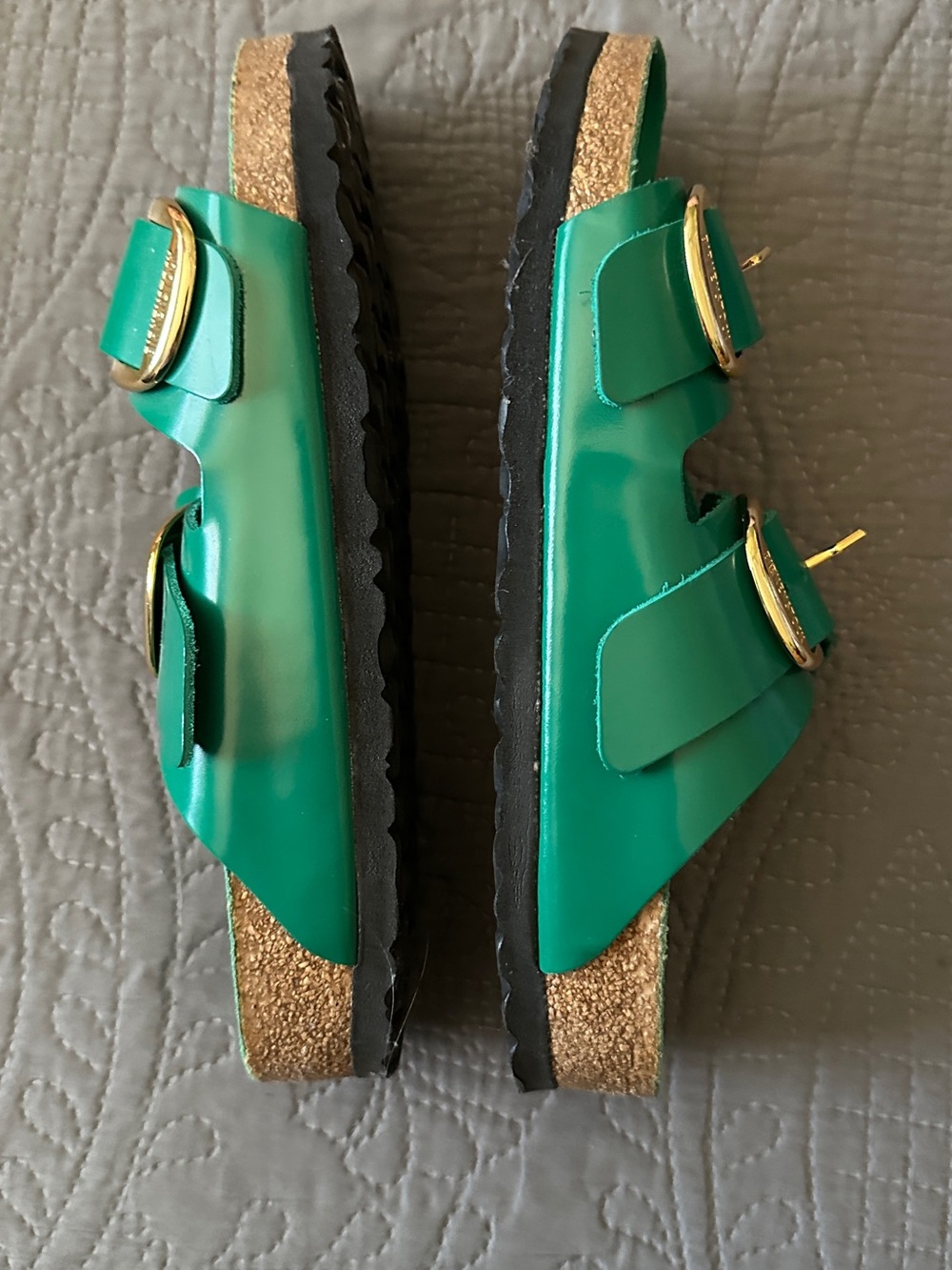 Birkenstock Women’s Emerald Green Milano Big Buckles 39/8.5 wide - Picture 5 of 5